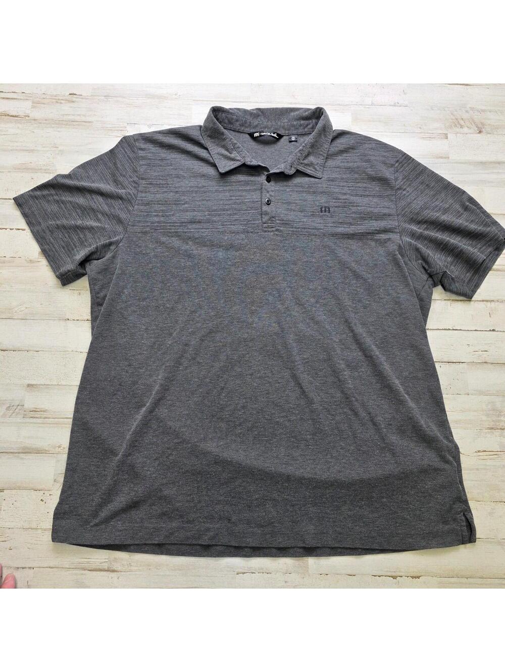 Travis Mathew Mens 3XL Polo Golf Shirt Gray Pima Cotton Blend Soft Stretch